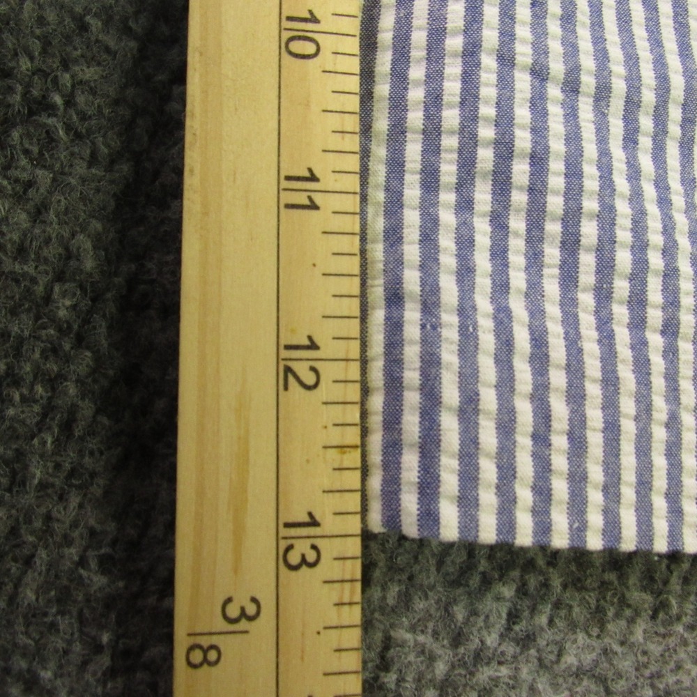 Linea Uomo Shorts Mens 46x13 Blue‎ White Seersucker Striped Pleated Cotton Blend - Picture 10 of 11